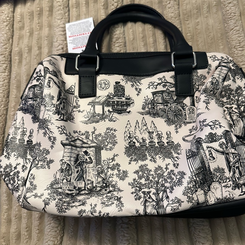 Disney haunted mansion Top-Handle Bag in Cream and Black - Diorama Style nwt - Picture 2 of 7